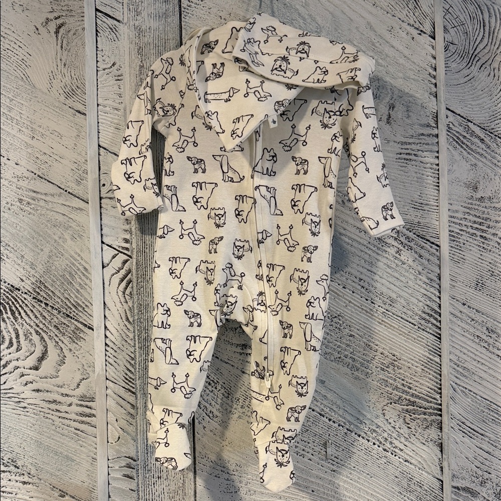 Small Story - Adorable Cream Animal Print Kids 3 Pieces